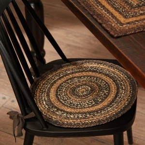 Rustic 15 in Chair Pad Brown Espresso Textured Kitchen Table Decor VHC Brands - Picture 1 of 6