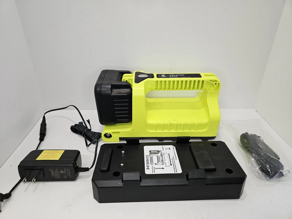 PELICAN 9410 GREEN LED LANTERN Fire and Hazardous Conditions Charger Base CLEAN - Image 1 of 4