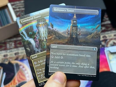Borderless Reliquary Tower (NM) + Command Tower (LP) • Mtg (1805) - Image 1 of 4