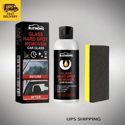 Removedor de manchas duras de vidrio - Limpiador de ventanas de automóvil y crema pulidora para reparación de arañazos  Foto 1 de 4
