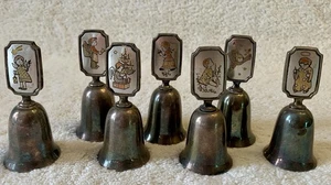 Reed & Barton Hummel Silver Plate Bells Lot Of 7 Damascene First Edition - Picture 1 of 6