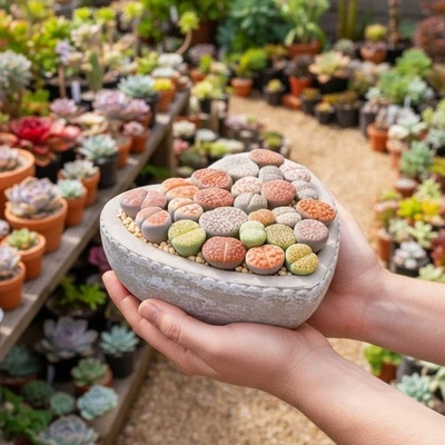 500 semillas de Lithops - Mezcla suculenta de piedra viva - Variedades coloridas raras Foto 1 de 3