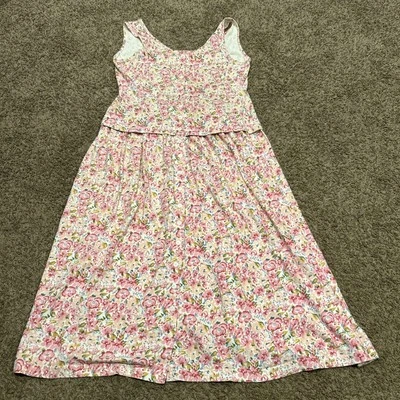 Vestido Floral Vintage Años 90 100% Algodón Diseñador Adrienne Vittadini Talla M A25 Foto 1 de 4