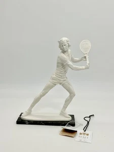 Tennisspieler Figur Carrara Marmor Made In Italy Santini Familie Deko Geschenk  - Bild 1 von 18