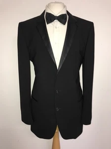 HUGO BOSS - Mens BLACK WOOL DINNER SUIT - 44 Long - W38 L34 - GORGEOUS TUXEDO - Picture 1 of 12