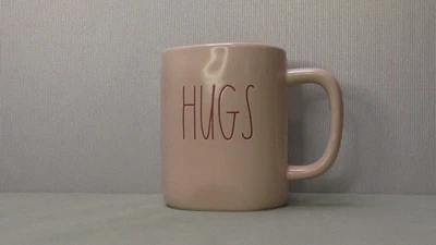 RAE DUNN  Hugs Ceramic Coffee Mug Tea light pink - Image 1 of 4
