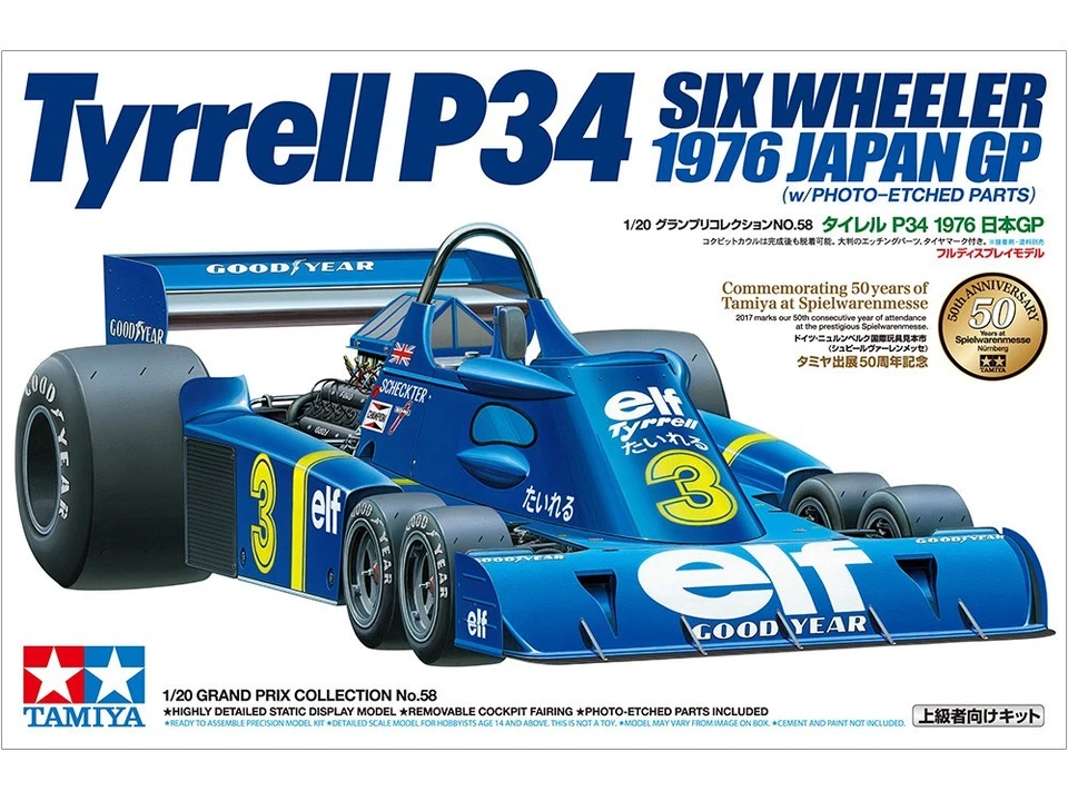 TAMIYA 20058 TYRRELL P34 SEI RUOTE 1976 JAPAN GP 1/20 - Immagine 1 di 1