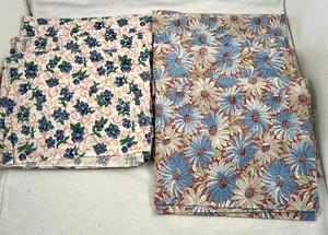 7 Vintage Full Feedsack Flour Sack Fabric 2 Floral Patterns - Picture 1 of 3