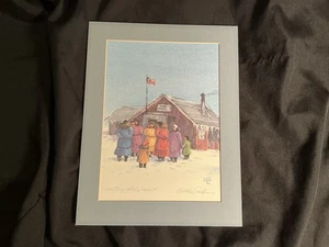 1984 C Alan Johnson PNW Art Print Lithograph Waiting For The Mail Double Signed - Picture 1 of 6