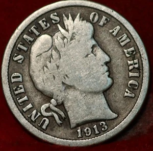 1913 Philadelphia Mint Silver Barber Dime - Picture 1 of 2
