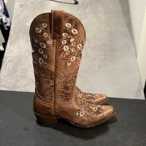 Shyanne Maisie Western Boots Womens 7 Brown Embroidered Floral Leather Cowboy - Picture 1 of 10