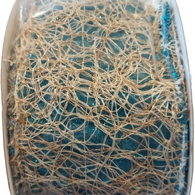 Dillard’s Trimmings Wired Ribbon Garland 10 Yards Blue Silver Arts Crafts   - Image 1 of 4