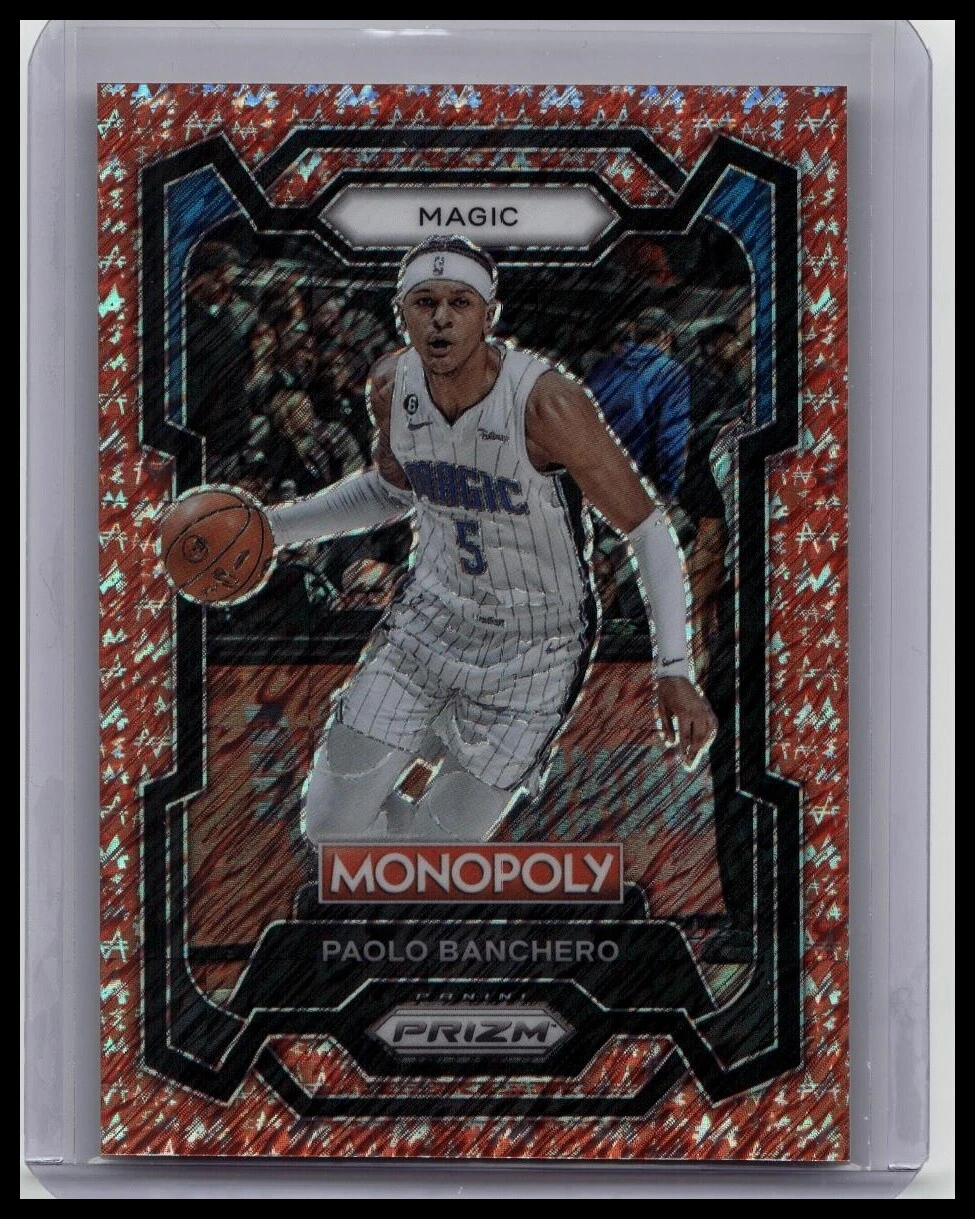 2023-24 Panini Prizm Monopoly #64 Paolo Banchero Red Millionaire Shimmer #/100
