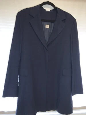 Chaqueta Blazer Estilo Traje de Lana y Mohair Azul TSE Completamente Forrada UK16 US12 Foto 1 de 4