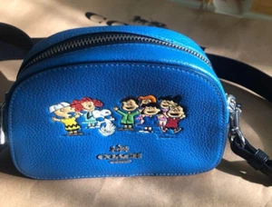 Coach × Peanuts Snoopy Friends Schultertasche Leder Signature Strap Neu ohne Etikett - Bild 1 von 12