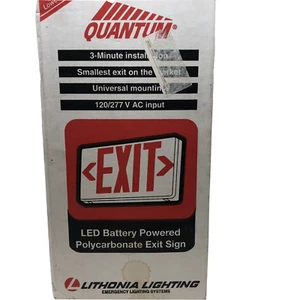 Lithonia Lighting LQM S W 3 G 120/277 EL N Exit Sign - Picture 1 of 5