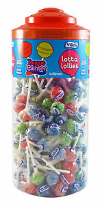 Vidal Tongue Painter Lotta Lollies Full Tub Of 150 Fruit Flavoured Lollipops