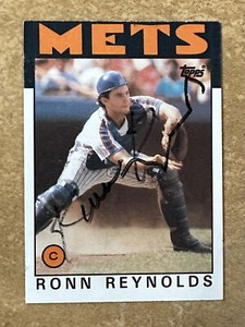 Ronn Reynolds autographed signed card New York Mets 1986 Topps #649