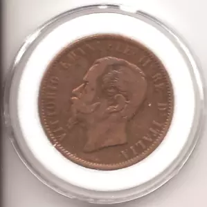 1866 ITALIA 10 Centesimi - Vittorio Emanuele II KM#11.4 - Foto 1 di 4
