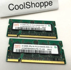 HYNIX 1GB 2x512MB PC2-5300S-555-12 Laptop Memory RAM FREE SHIPPING - Picture 1 of 3