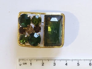Broche antiguo con piedras de cristal de colores - Imagen 1 de 2