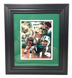 JOE NAMATH AUTHENTIC Signed Autographed JETS FRAMED 8X10 FOOTBALL PHOTO JSA COA - Picture 1 of 3