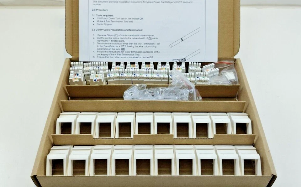 MOLEX MEU-00056-02 IS Data Gate UTP Jack and Module Installation Per Box - Image 1 of 4
