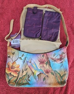 Anuschka Hobo-Schultertasche handbemalt Leder Flying Jewels - Bild 1 von 17
