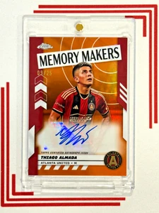 Fabricantes de memoria Topps cromados MLS 2024 THIAGO ALMADA refractor naranja automático/25 - Imagen 1 de 2