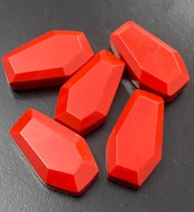 Lote de piedras preciosas naturales sueltas con forma de ataúd de coral rojo corte facetado espalda plana - Imagen 1 de 12
