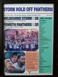 Melbourne Storm 26 Penrith Panthers 20 - 2020 NRL Grand Final - framed print - Picture 1 of 2