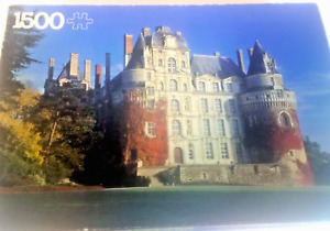 Hestair Puzzles 1500 Piece, "Chateau De Brissac, France", Castles, Estates, Vtg