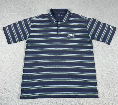 Camisa Polo Nike Para Hombre Grande Azul Rayas Poliéster Elastizada Golf Manga Corta Foto 1 de 4