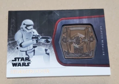 STAR WARS 2015 THE FORCE AWAKENS SERIES 1 BRONZE MEDALLION M-45 STORMTROOPER - Image 1 of 3