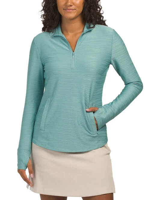 NWT TOMMY BAHAMA CANTON Seafoam Long Sleeve Mock Golf Tennis Shirt  M L XL - Image 1 of 1