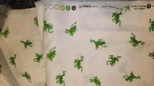 Heather Ross fabric by windham Super cute frogs FQ on white 20th Anniversary - Picture 1 of 2