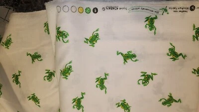Heather Ross fabric by windham Super cute frogs FQ on white 20th Anniversary