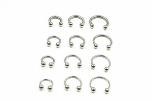 Thin 20g 18g 6-12mm Helix Nose Earring Piercing Horseshoe Ring Circular bar CBB - Picture 1 of 5