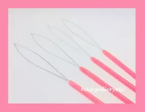 4 Loop Threader Pulling Needle for i tip hair extension micro hair beads USA - Picture 1 of 1