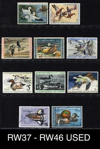 1970 - 1979 USED RW37 - RW46 Set of 10 Federal Duck Stamps Migratory Waterfowl - Picture 1 of 12