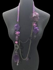 Fashion violet crochet metal necklace