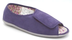 WOMENS SIZE 5 6 FREESTEP J D WILLIAMS PURPLE LILAC SLIP ON HOOK LOOP SLIPPERS