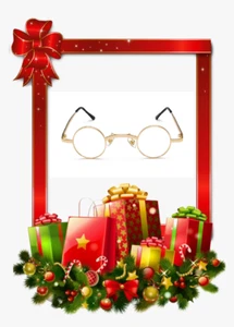 Père Noël Lunettes Spectacles Déguisement Lunettes de Vue 35mm Lentille - Picture 1 of 6