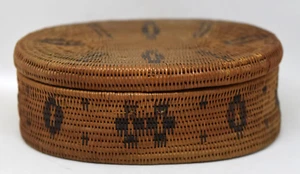 Beautiful Small Antique Native American Indian Lidded Basket Likely Paiute Tribe - Picture 1 of 12