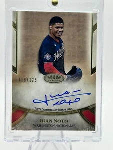 JUAN SOTO 2021 TOPPS TIER ONE BASEBALL AUTO 118/125 NATIONALS #PPA-JS JC - Picture 1 of 3