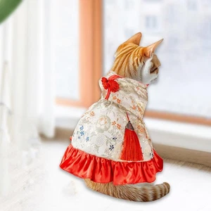 New Year Dog Costume Cat Dress Embroidered Traditional Chinese Easy to Wear Warm - Picture 1 of 5
