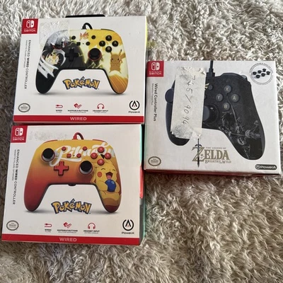 Nintendo Switch Pokemon Enhanced Wired Controller PC Compatible Brand New 3Piece - Image 1 of 4