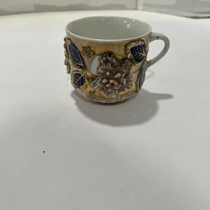 Antique Victorian Lusterware German Floral Remembrance Cup - Picture 1 of 3