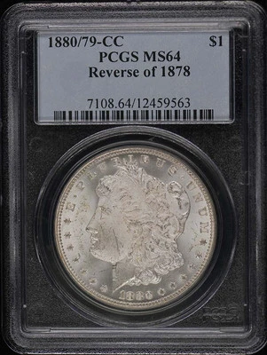 1880/79-CC $1 Reverse of 1878 Morgan Dollar PCGS MS64 - Image 1 of 2