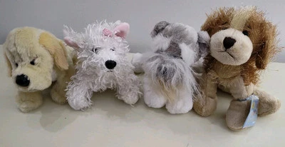 Lot of 4 Ganz Webkinz Plush Dogs Yellow Lab, Schauzer , Cocker Spaniel, Terrier - Image 1 of 4